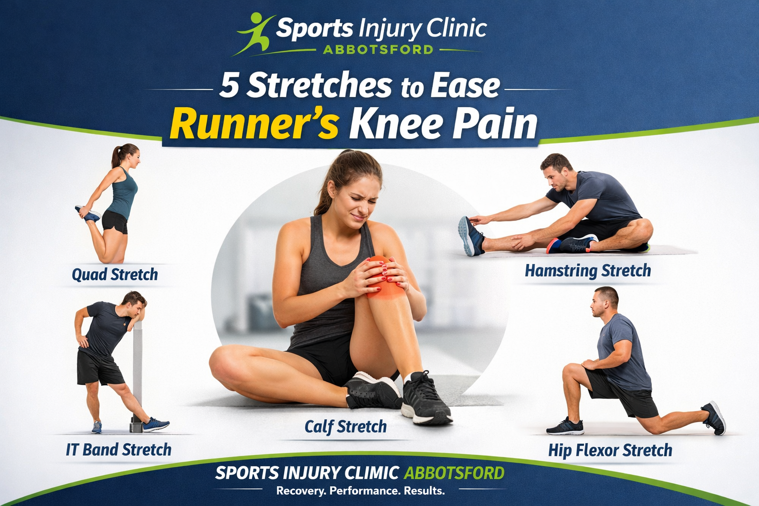 Five stretches to ease runner’s knee pain at Sports Injury Clinic Abbotsford